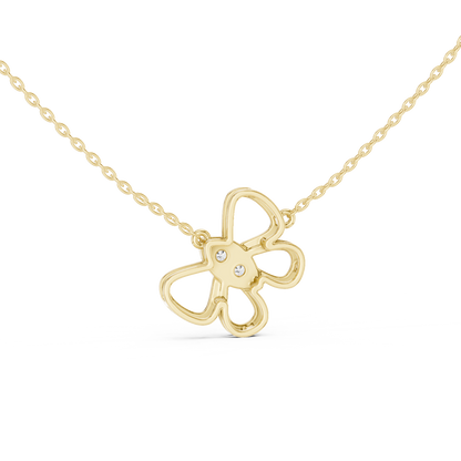 Casual Butterfly Lab Grown Diamond Pendant in Yellow Gold