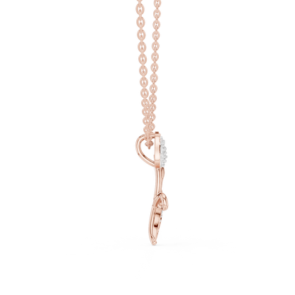 Delicate Tulip Lab Grown Diamond Pendant in Rose Gold