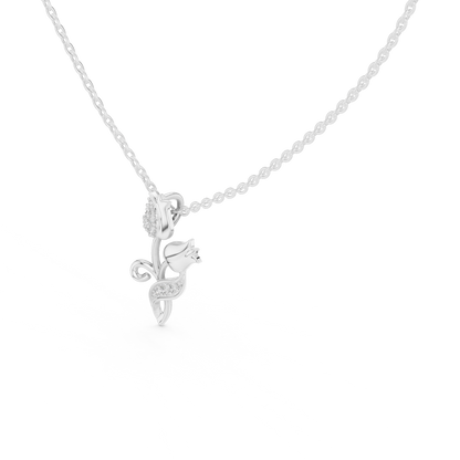 Delicate Tulip Lab Grown Diamond Pendant in Rose Gold