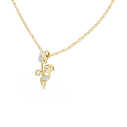 Delicate Tulip Lab Grown Diamond Pendant in Rose Gold