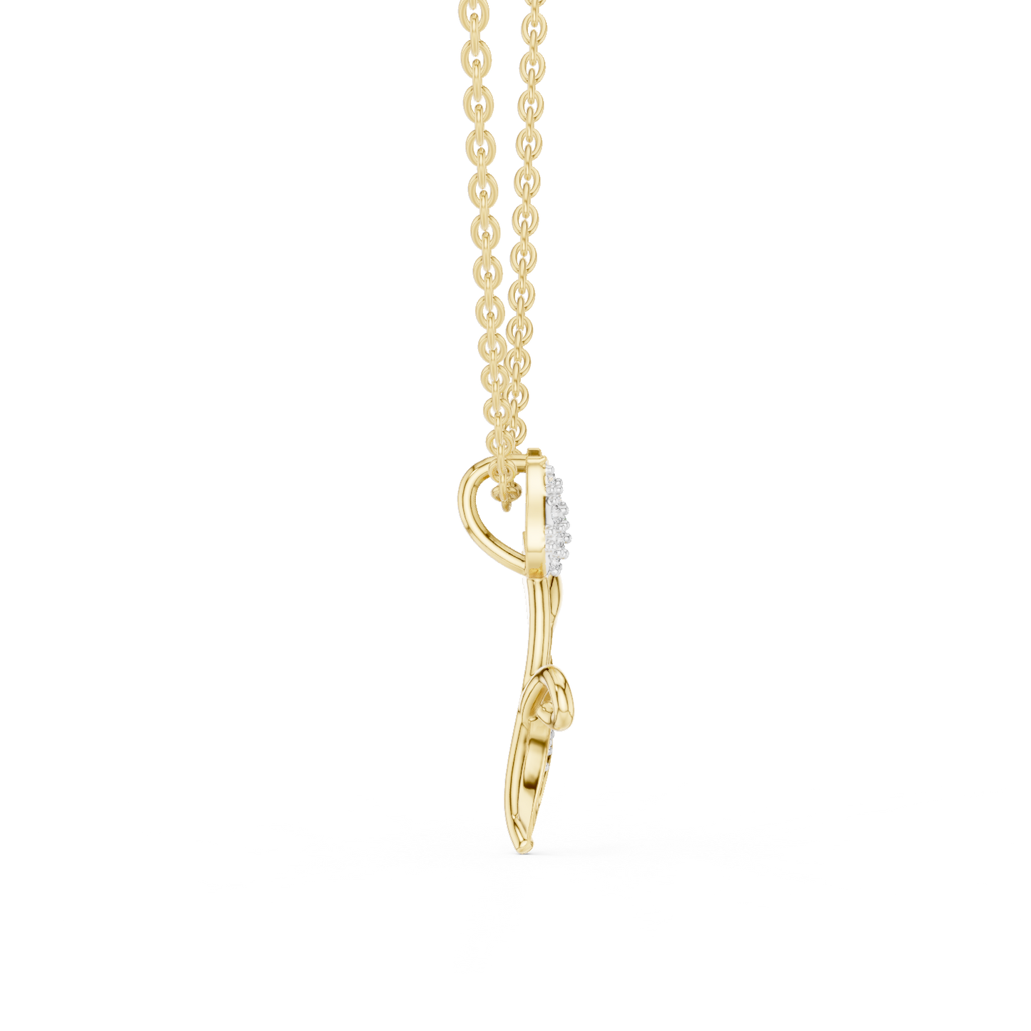 Delicate Tulip Lab Grown Diamond Pendant in Rose Gold