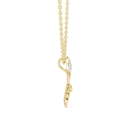 Delicate Tulip Lab Grown Diamond Pendant in Rose Gold