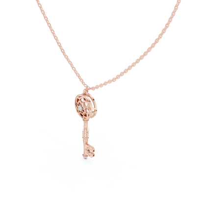 Casual Key Lab Grown Diamond Pendant in Rose Gold
