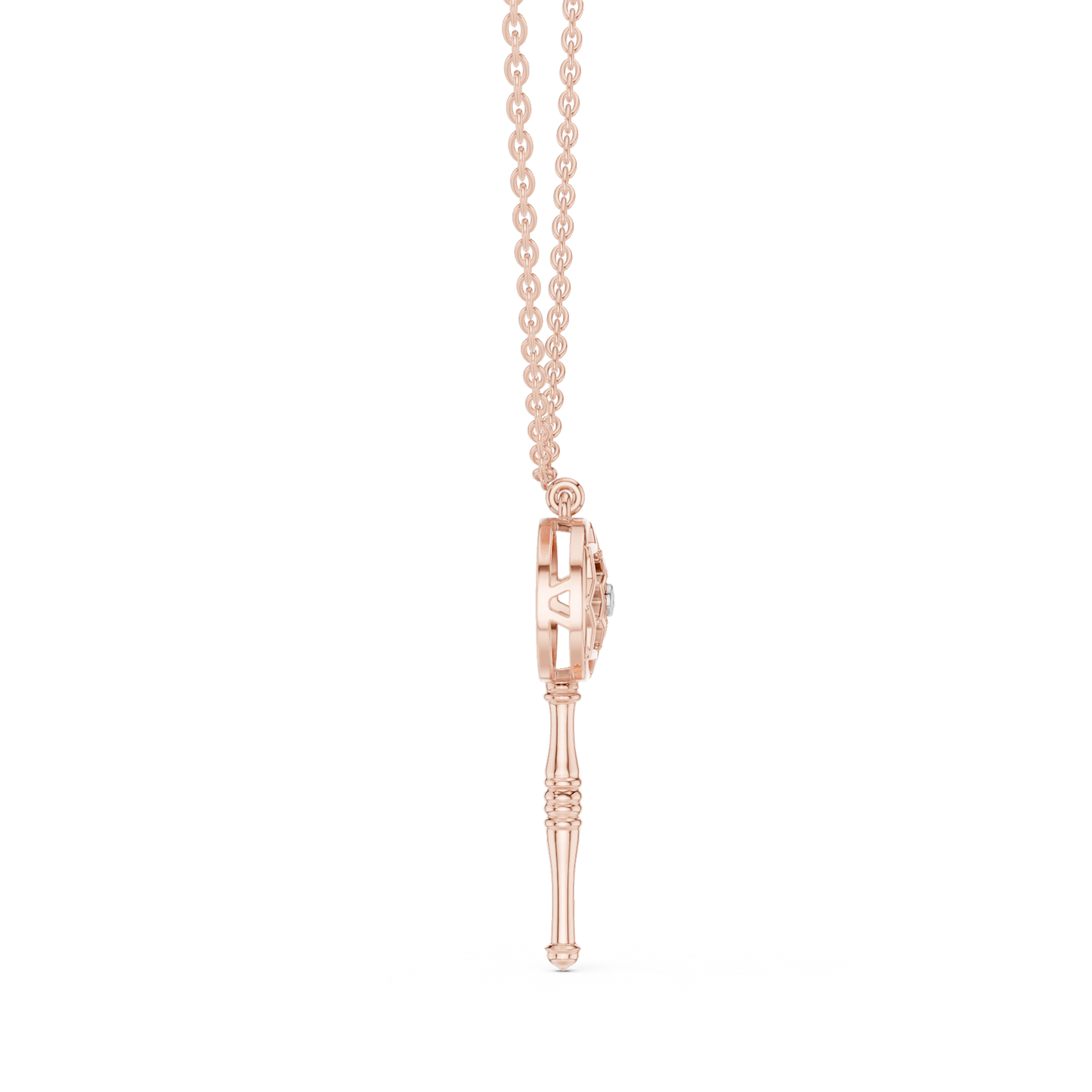 Casual Key Lab Grown Diamond Pendant in Rose Gold