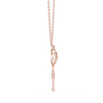 Casual Key Lab Grown Diamond Pendant in Rose Gold