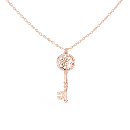 Casual Key Lab Grown Diamond Pendant in Rose Gold