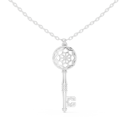 Casual Key Lab Grown Diamond Pendant in Rose Gold