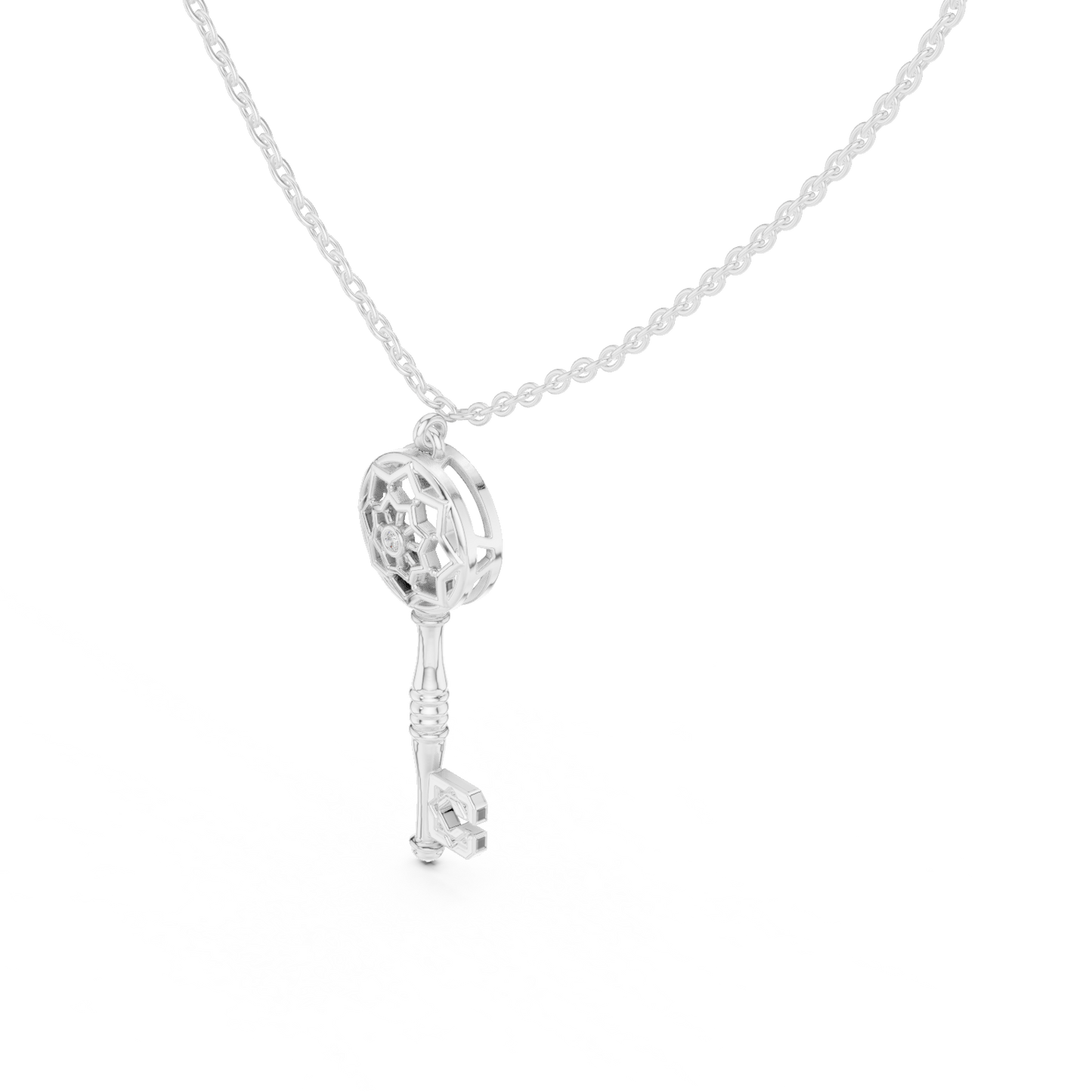 Casual Key Lab Grown Diamond Pendant in Rose Gold
