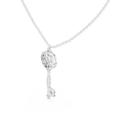 Casual Key Lab Grown Diamond Pendant in Rose Gold