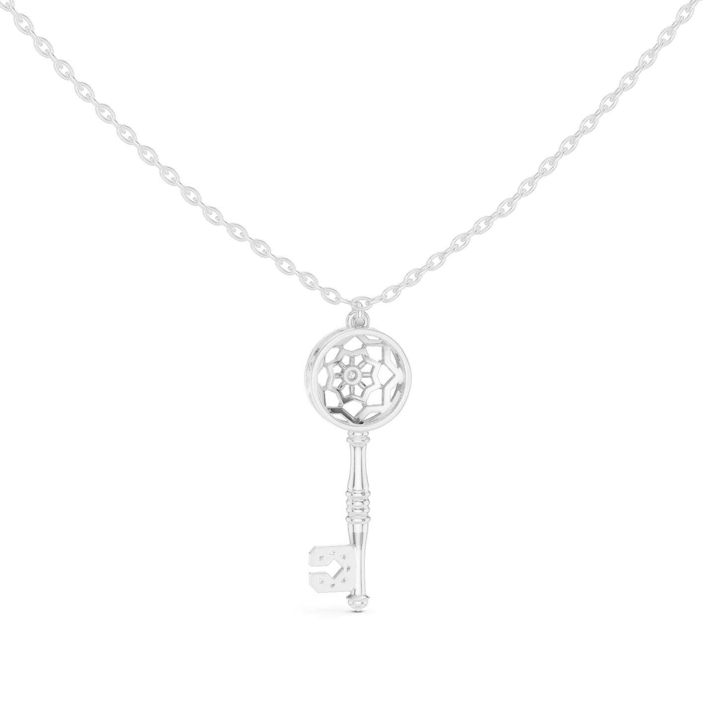 Casual Key Lab Grown Diamond Pendant in Rose Gold