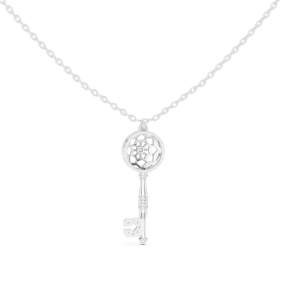 Casual Key Lab Grown Diamond Pendant in Rose Gold