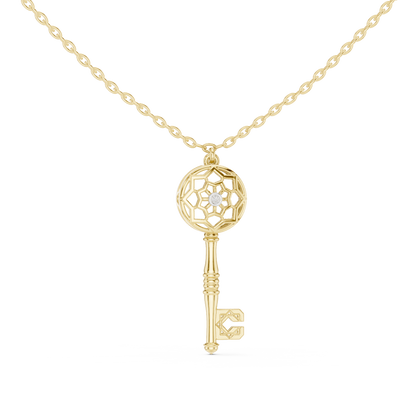 Casual Key Lab Grown Diamond Pendant in Rose Gold