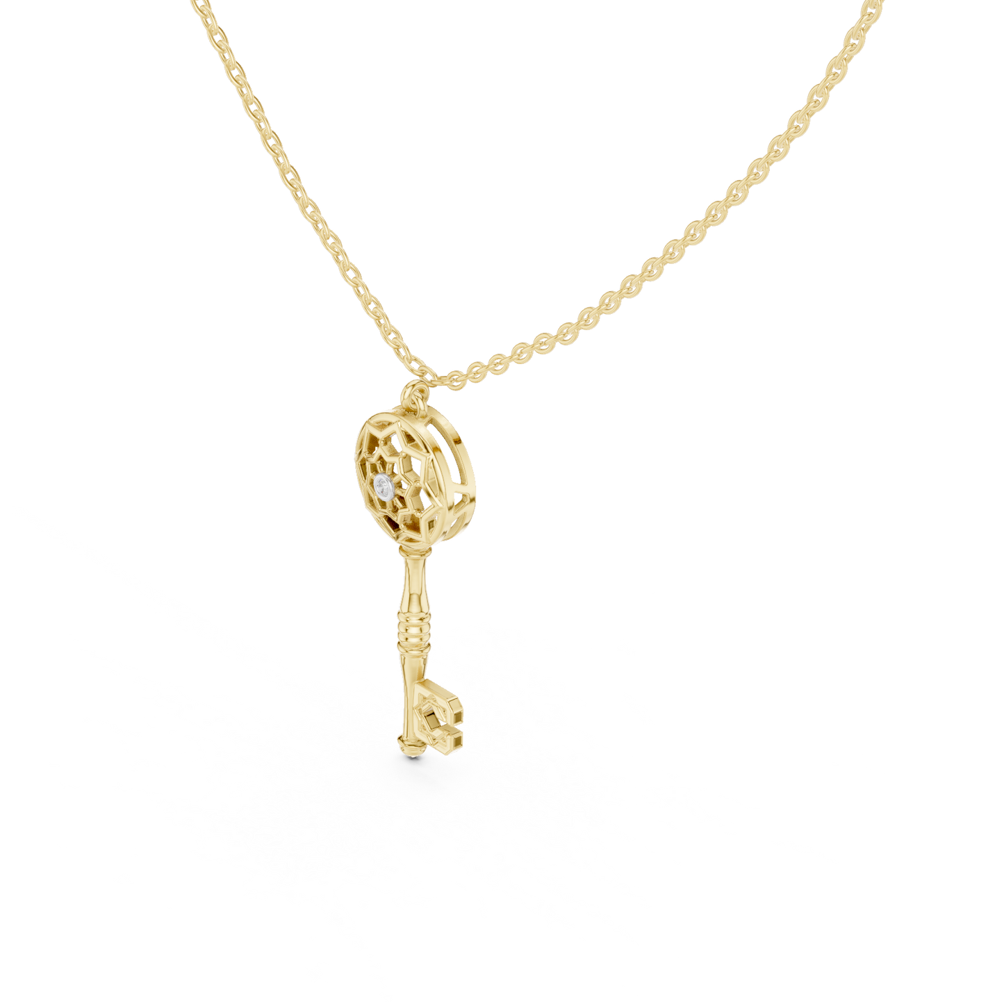 Casual Key Lab Grown Diamond Pendant in Rose Gold