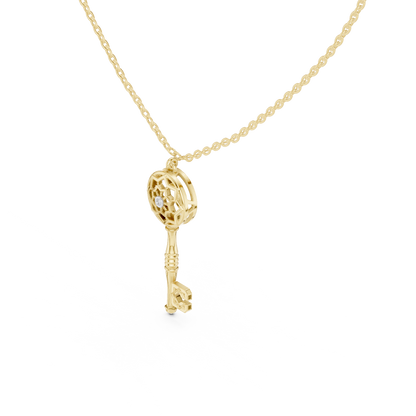 Casual Key Lab Grown Diamond Pendant in Rose Gold