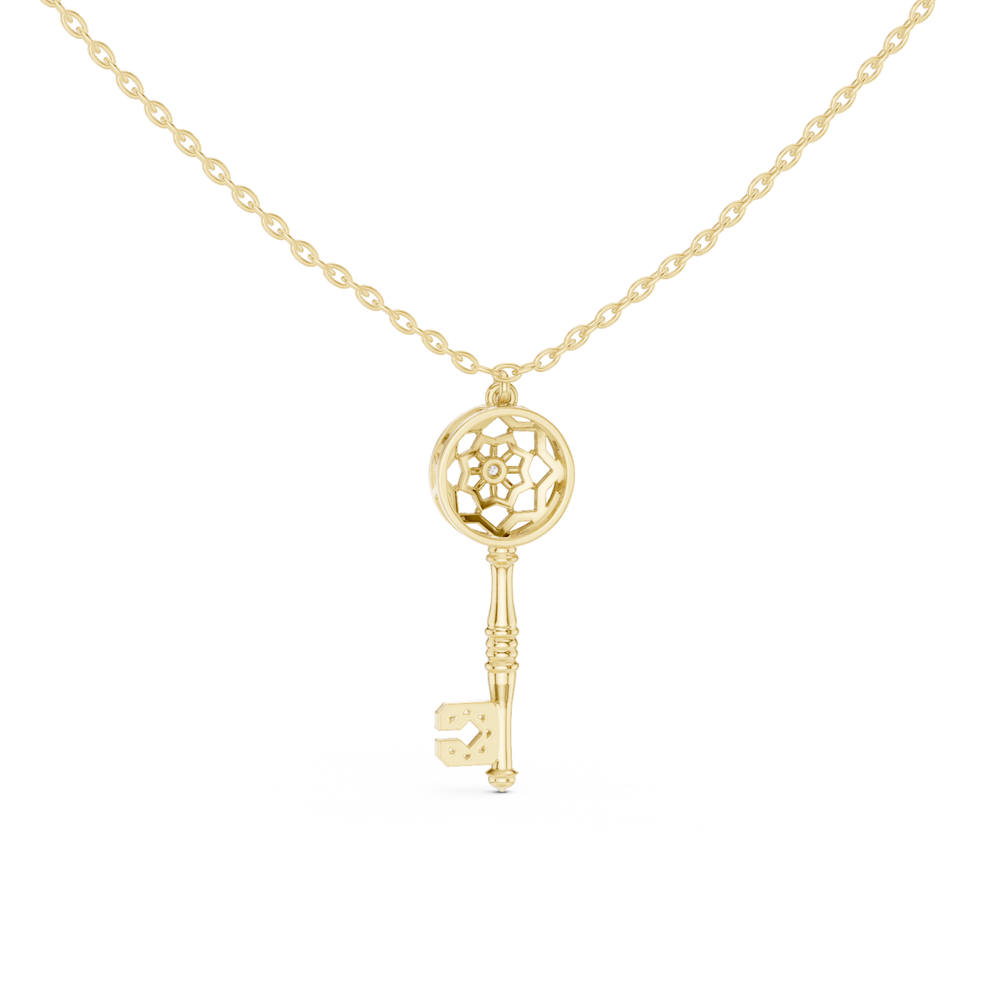 Casual Key Lab Grown Diamond Pendant in Rose Gold