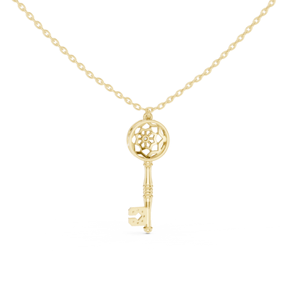 Casual Key Lab Grown Diamond Pendant in Rose Gold