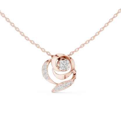 Casual Floral Lab Grown Diamond Pendant in Yellow Gold