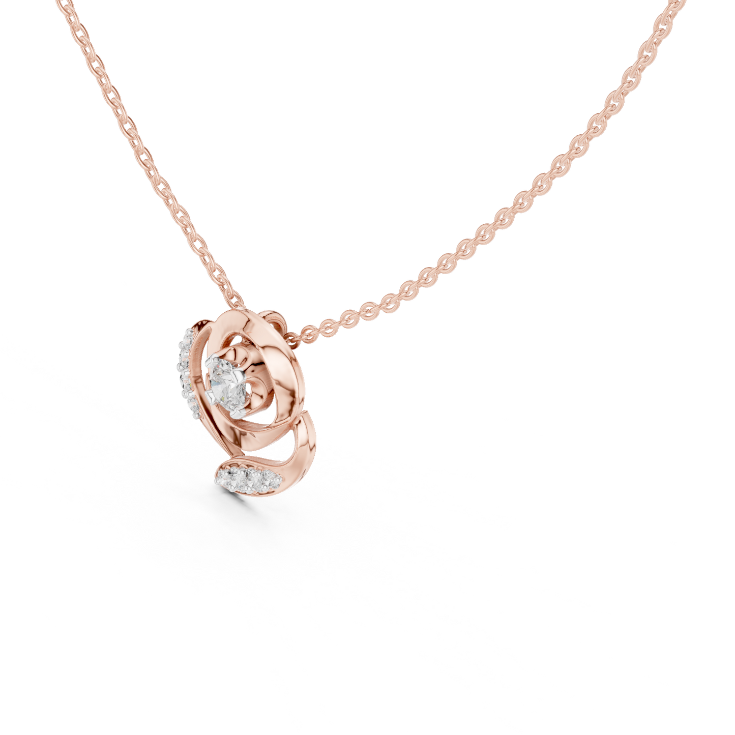 Casual Floral Lab Grown Diamond Pendant in Yellow Gold