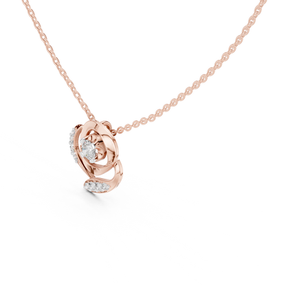 Casual Floral Lab Grown Diamond Pendant in Yellow Gold