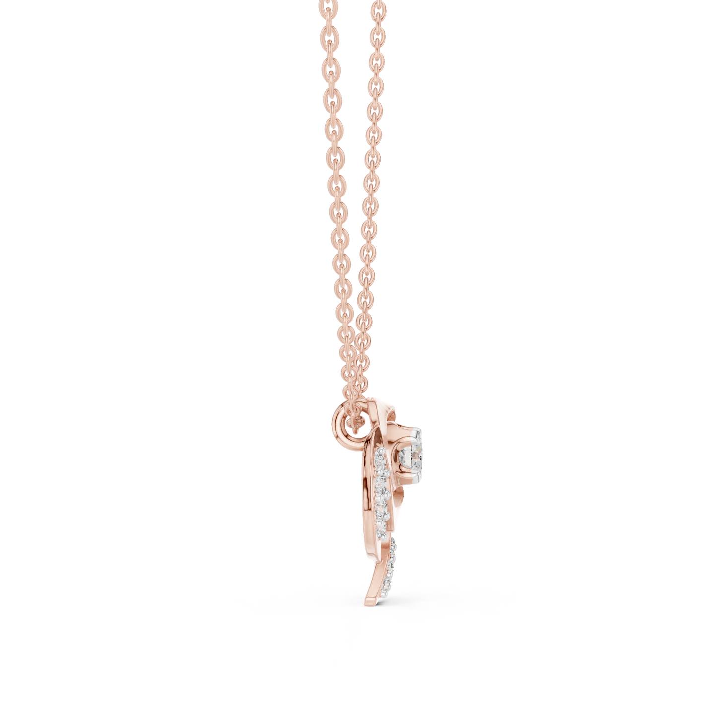 Casual Floral Lab Grown Diamond Pendant in Yellow Gold