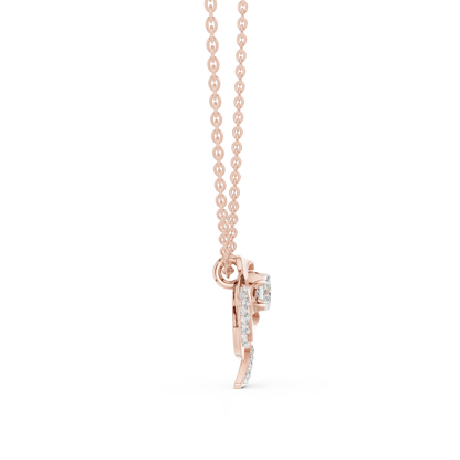 Casual Floral Lab Grown Diamond Pendant in Yellow Gold