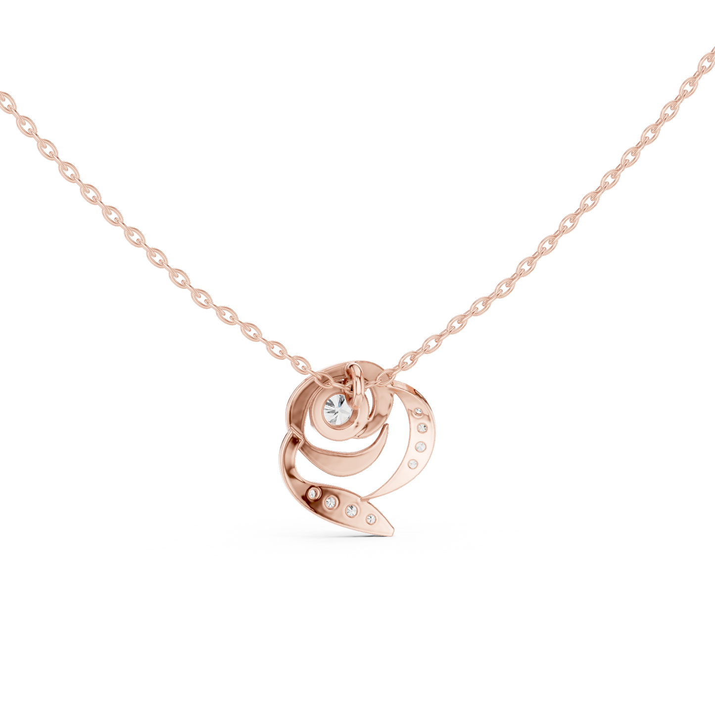Casual Floral Lab Grown Diamond Pendant in Yellow Gold