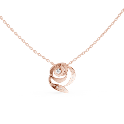 Casual Floral Lab Grown Diamond Pendant in Yellow Gold