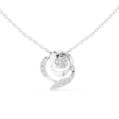 Casual Floral Lab Grown Diamond Pendant in Yellow Gold