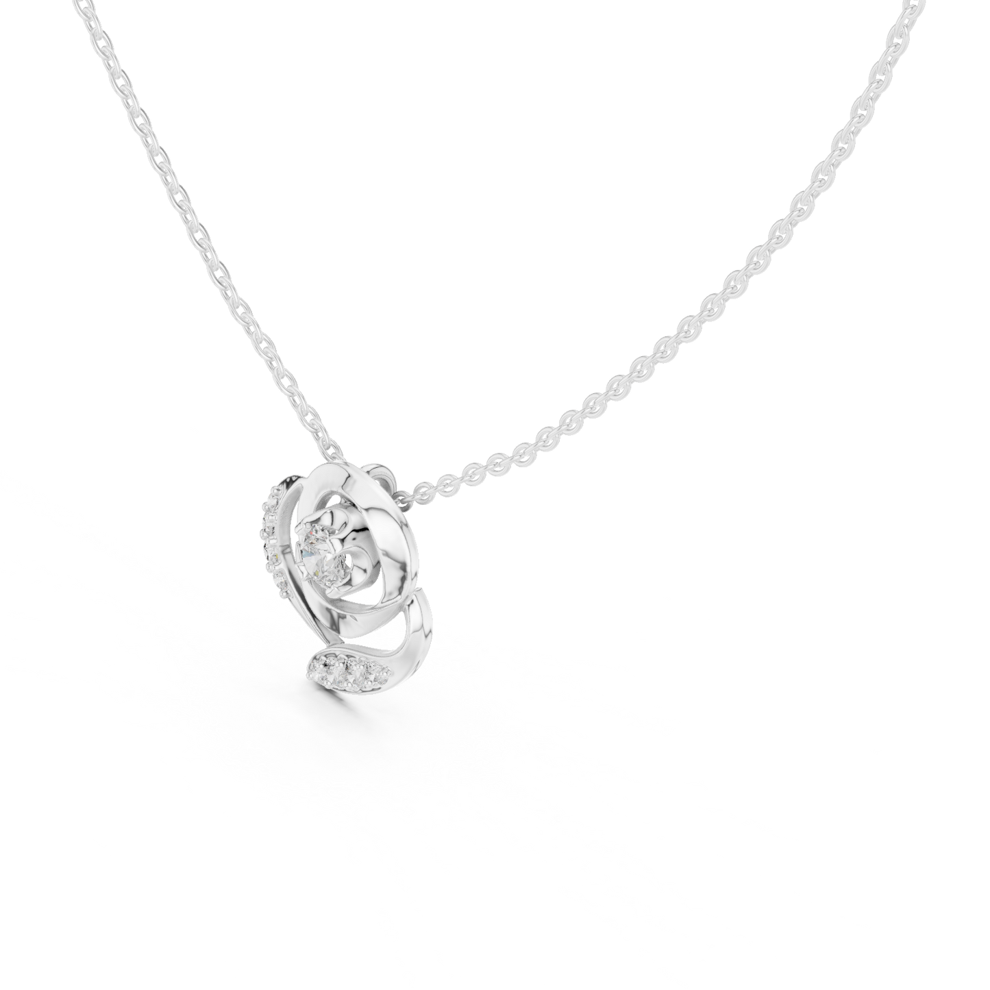 Casual Floral Lab Grown Diamond Pendant in Yellow Gold