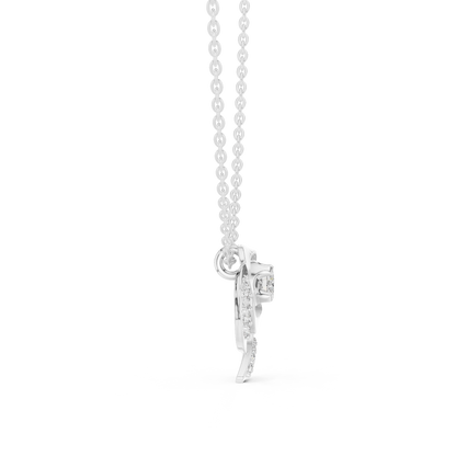 Casual Floral Lab Grown Diamond Pendant in Yellow Gold
