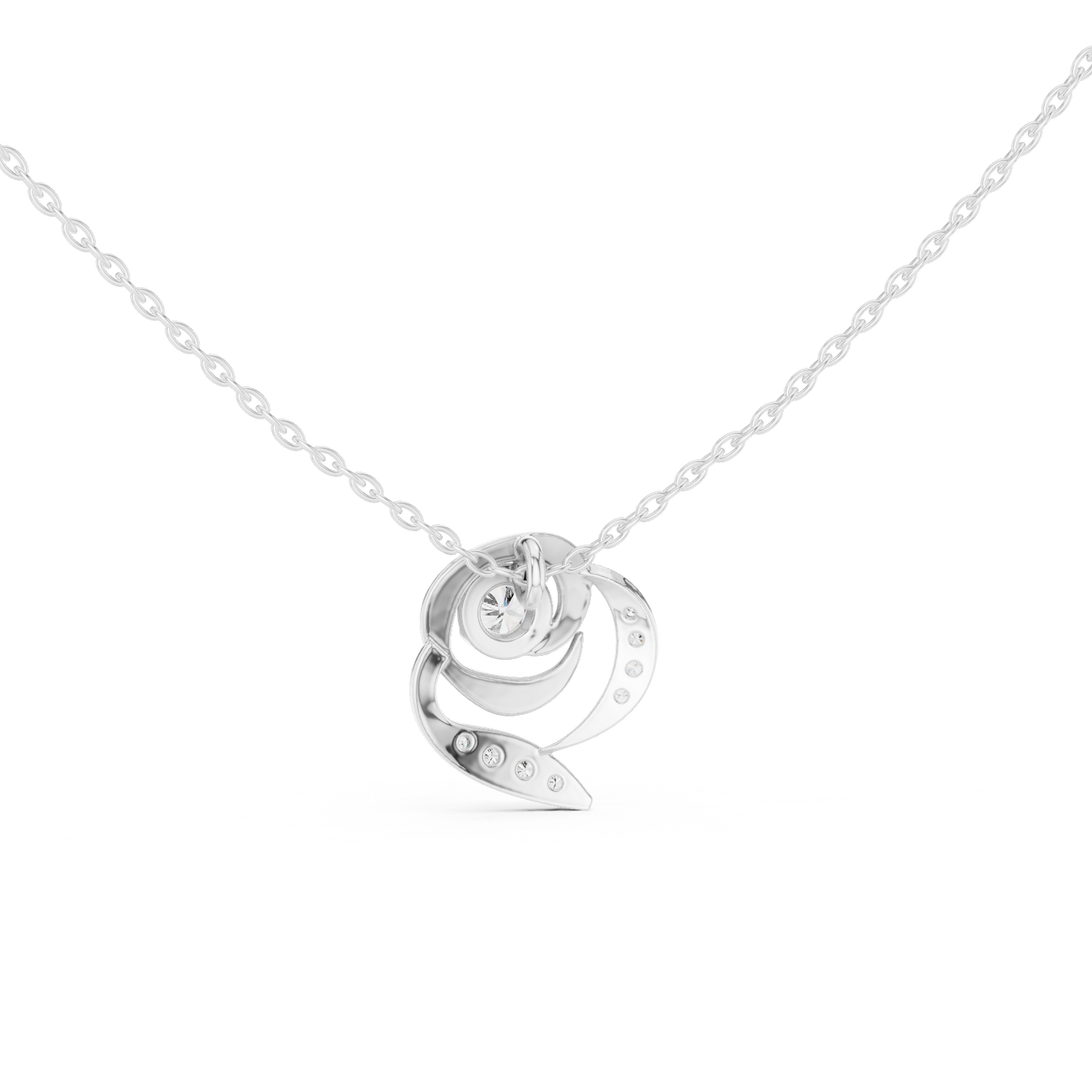 Casual Floral Lab Grown Diamond Pendant in Yellow Gold