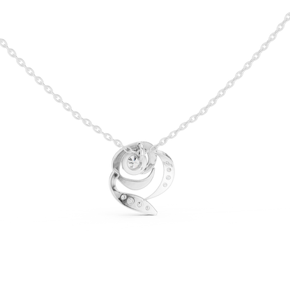Casual Floral Lab Grown Diamond Pendant in Yellow Gold