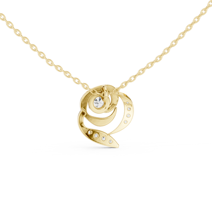 Casual Floral Lab Grown Diamond Pendant in Yellow Gold