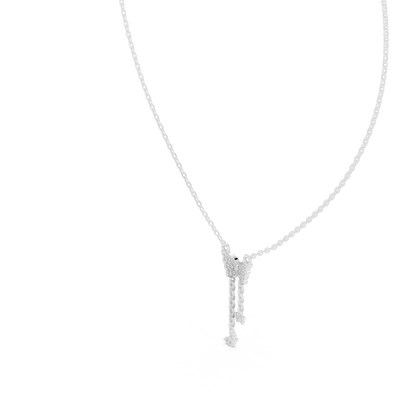 Delicate Lab Grown Diamond Butterfly Drop Necklace in Yellow Gold | Dainty Butterfly Pendant Necklace