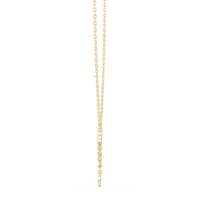 Delicate Lab Grown Diamond Butterfly Drop Necklace in Yellow Gold | Dainty Butterfly Pendant Necklace