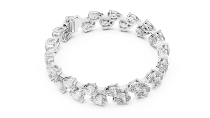 Rose Gold Pear-Cut Diamond Tennis Bracelet Luxury Elegance