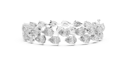 Rose Gold Pear-Cut Diamond Tennis Bracelet Luxury Elegance