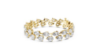 Rose Gold Pear-Cut Diamond Tennis Bracelet Luxury Elegance