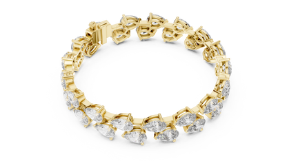 Rose Gold Pear-Cut Diamond Tennis Bracelet Luxury Elegance