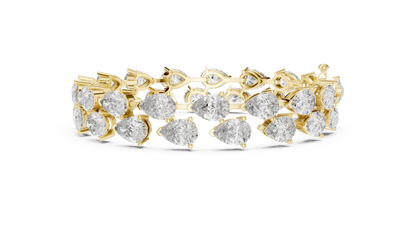 Rose Gold Pear-Cut Diamond Tennis Bracelet Luxury Elegance