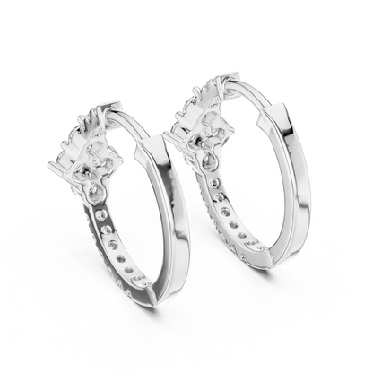Luxury Gold Hoop Earrings | Round-Cut Diamond Cluster Design
