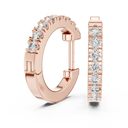 Round Lab Grown Diamond Hoop Earrings