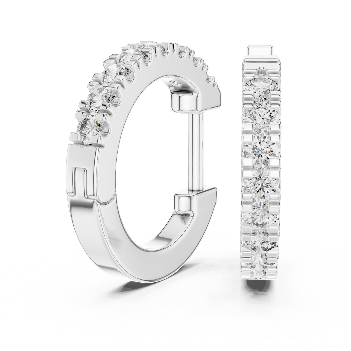 Round Lab Grown Diamond Hoop Earrings