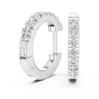 Round Lab Grown Diamond Hoop Earrings