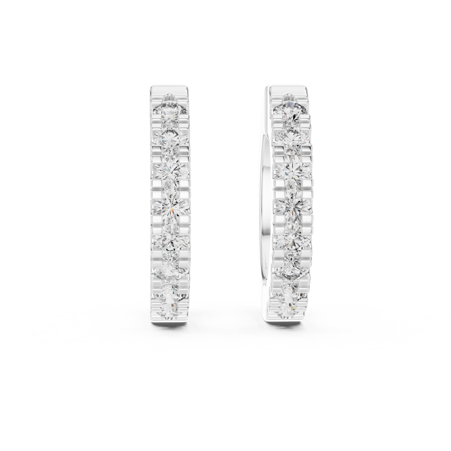 Round Lab Grown Diamond Hoop Earrings