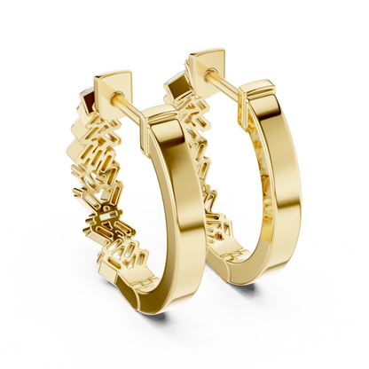 14K White Gold Baguette Lab Grown Diamond Hoop Earrings