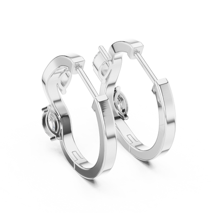 Rose Gold Hoop Earrings with Marquise Diamonds
