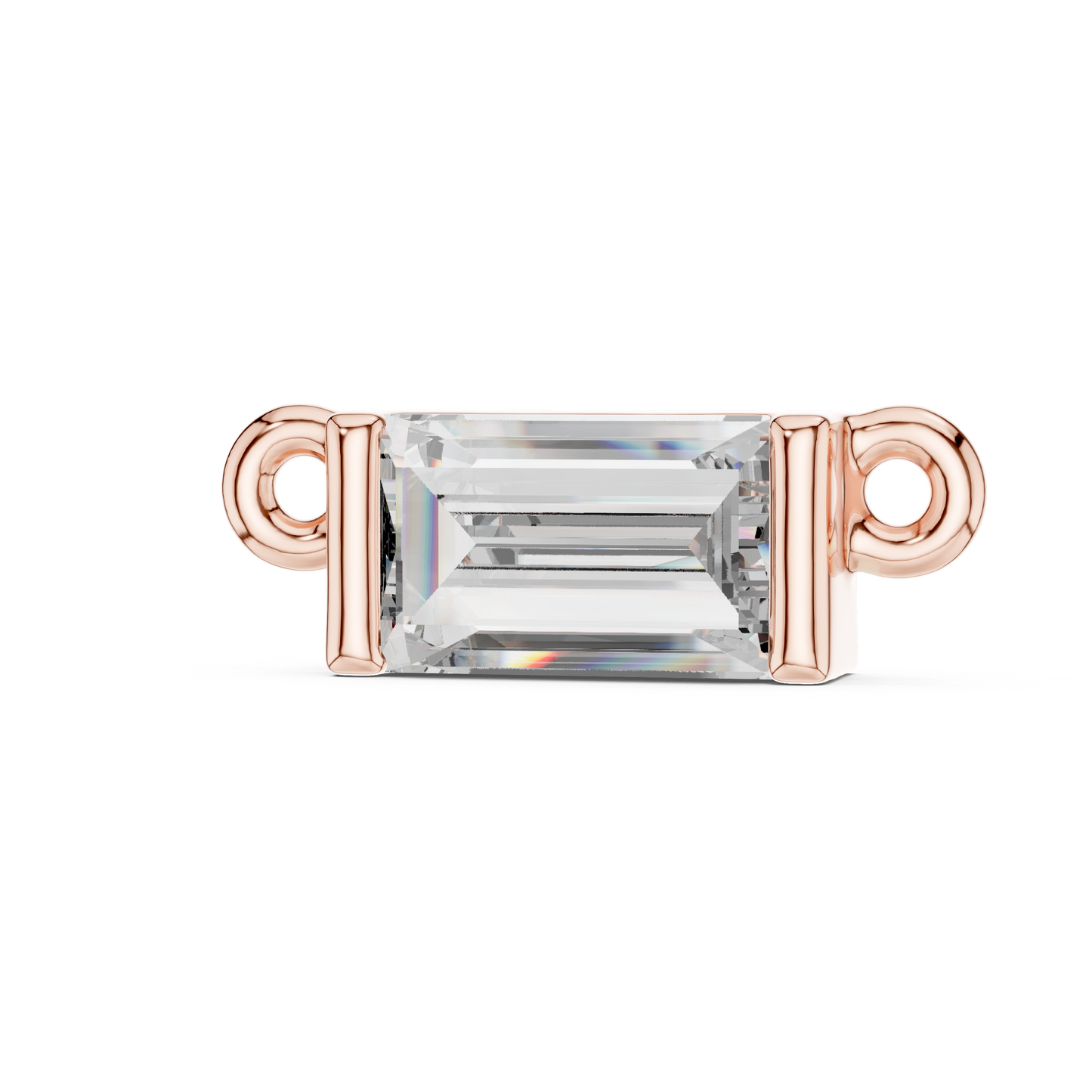 Classic Emerald Cut Lab-Grown Diamond Solitaire Pendant | 14K Yellow Gold