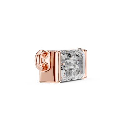 Classic Emerald Cut Lab-Grown Diamond Solitaire Pendant | 14K Yellow Gold