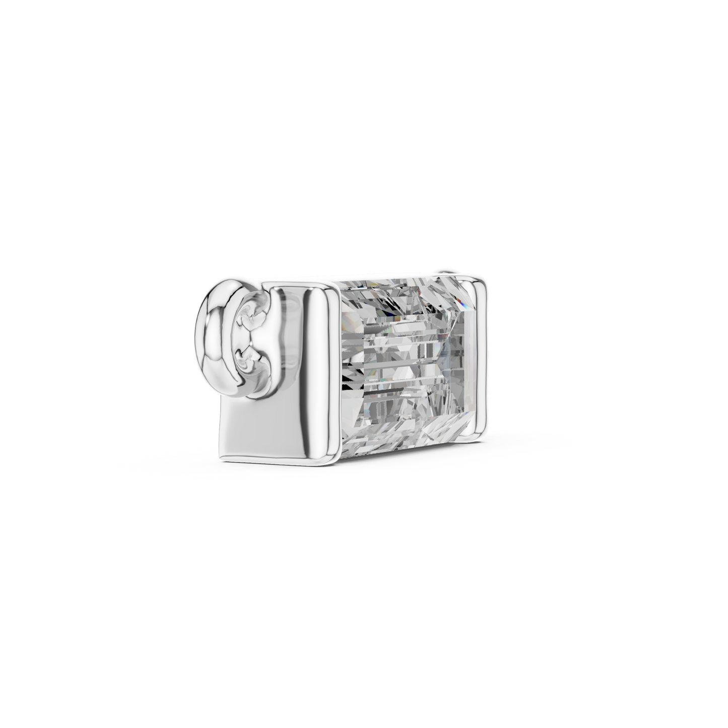 Classic Emerald Cut Lab-Grown Diamond Solitaire Pendant | 14K Yellow Gold